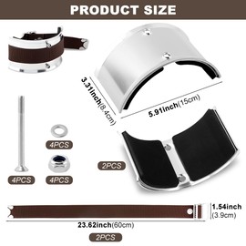 2 Set Drywall Stilt Replacement Part, 2 PCS Stilt Curved Plates 2 PCS Stilts Straps and 4 Pairs of Screws, Leg Band Kit Stilts Accessories for Home Renovation Work, Plastering