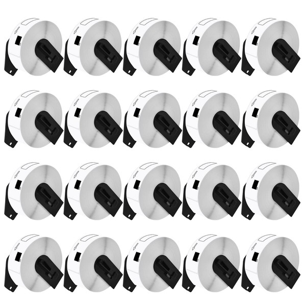 NineLeaf (20 Roll, 8000 Labels) Compatible for Brother DK1201 DK-1201