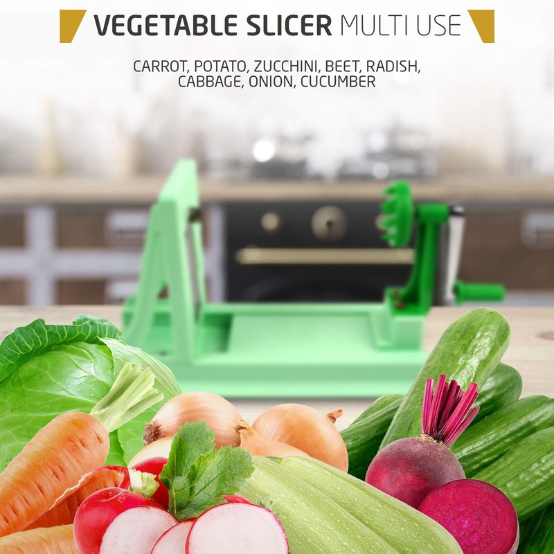 Vollum Japanese Turning Vegetable Spiralizer, Veggie Spiralizer For Fresh Zucchini,