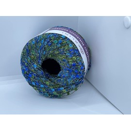Berlini Ladder Ribbon Glitter Yarn - 50 Grams (1.75 Ounces), 142 Yards #84 Caribbean - Blues, Greens with Gold Metallic Accent