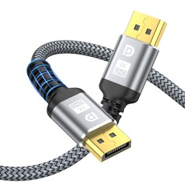 looyotul 8K DisplayPort Cable,DP 1.4 Cable 15ft(8K@60Hz,4K@144Hz,2K@240Hz) Support 32.4Gbps,Gold Plated Connector,High Refresh Rate for Gaming Monitor,HDR,FreeSync G-Sync,Graphics Card,PC ﻿