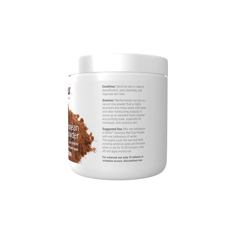 NOW Solutions Red Clay Powder Moroccan, 14-Ounce