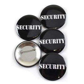 Event Security Guard Personnel ID Badge Business Pinback Buttons - 2.25 Inch Round - 5 Pack