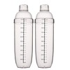 FEOOWV 2 Pcs Plastic Cocktail Shaker,Drink Mixer Hand Shaker Cup