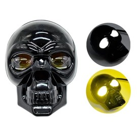 FIGURA CALAVERA Faro LED para Moto Color Negro con 5 Funciones Bicolor Ámbar Blanco 12V para Motos y Cuatriciclos