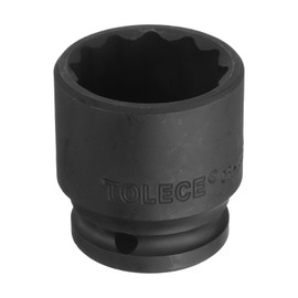 uxcell 1/2" Drive x 30mm Shallow Impact Socket 12-Point Metric CR-MO Steel Nut Impact Grade Socket for Auto Repair