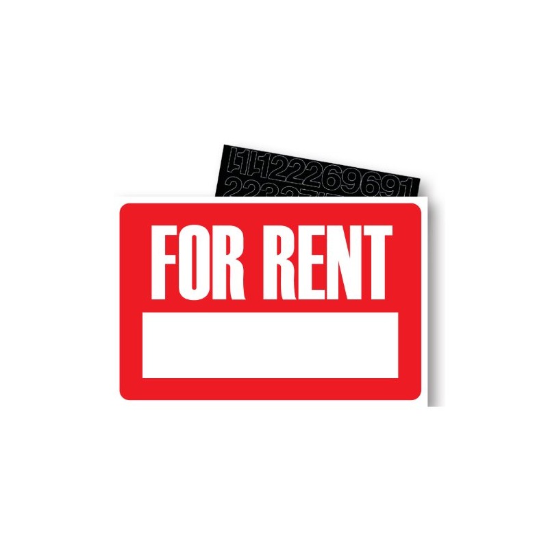 Headline Sign 9399 for Rent with Stick-On Numbers, 8-Inch by