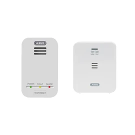 ABUS ABUS Kohlenmonoxid-Melder COWM370 CO-Melder mit 7-Jahres-Sensor, 85 dB lautem Alarm UND ABUS Gasmelder GWM100ME fr Gasthermen - Erdgas (Methan) / Stadtgas - Alarmlautst?rke 85 dB - Set