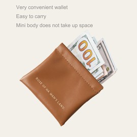 Small 2-piece makeup bag, portable makeup bag, data cable headset glasses storage bag, sanitary napkin storage bag, wallet coin bag，holiday gift (brown)