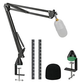 YOUSHARES Razer Seiren mini Boom Arm with Mic Cover - Mic Stand with Microphone Windscreen Compatible with Razer Seiren mini Streaming Microphone, New Stress Structure, No Fracture, No slip
