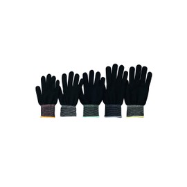As One 3-7380-01 Inner Gloves, Black, Overlock, Polyester, LL, 10 Pairs