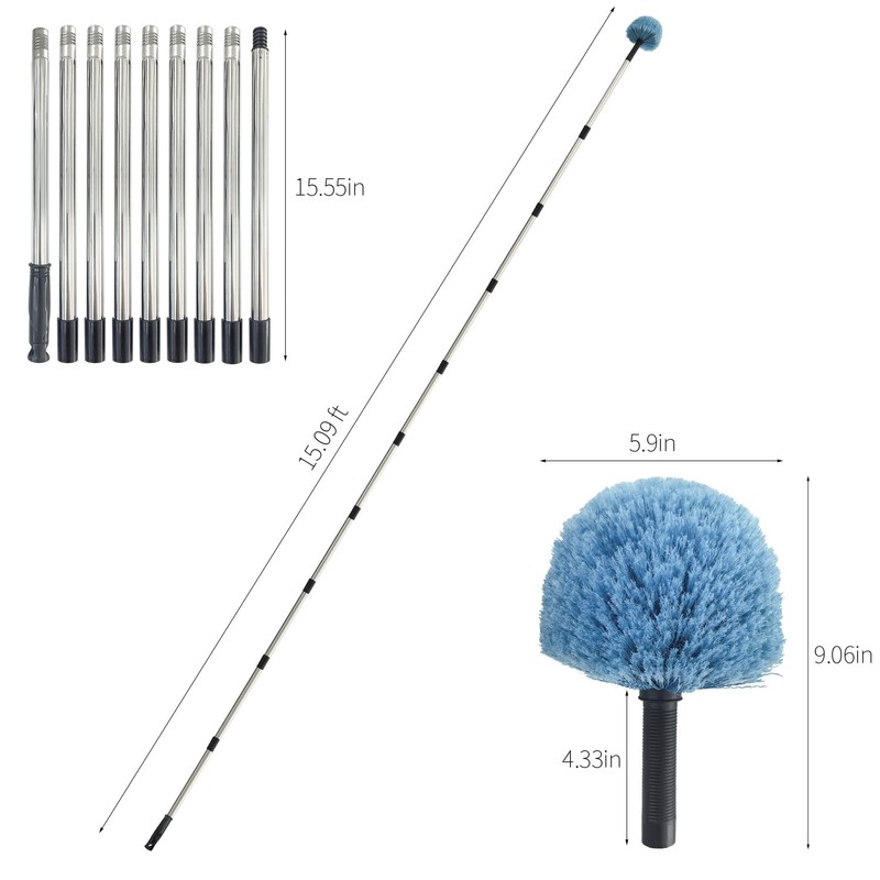 SUGOOE 12Ft Cobweb Duster with Extension Pole, Spider Web Brush