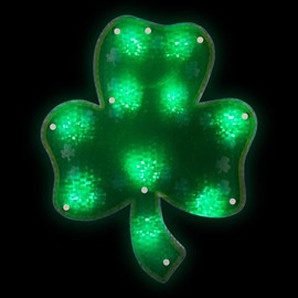 Northlight Lighted Green Shamrock St. Patrick's Day Window Silhouette - 14" - Green LED Lights