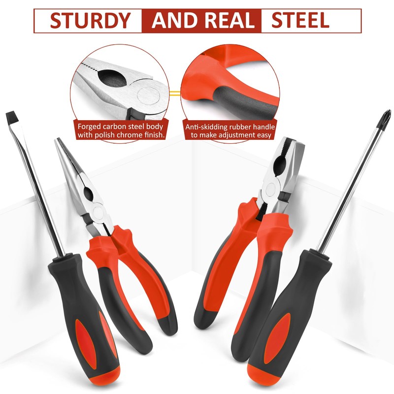 Sundpey Home Tool Kit 148-Pcs - Household Basic portable Hand