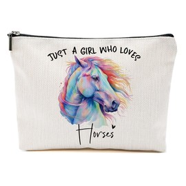 CFGBFDGH Horse Gifts for Women Makeup Bag, Horse Stuff Cosmetic Bag Travel Organizer Bags Makeup Pouch, Christmas Birthday Animal Lovers Gifts for Horse Lovers Women Girls Friends