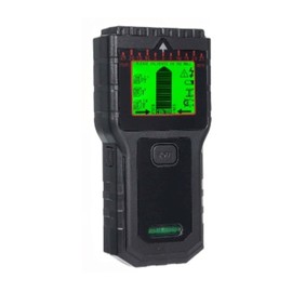 AJPARTS UK Stud Finder Wall Scanner Sensor - 5 in 1 Electronic Stud with LCD Display & Bubble Level for Wood AC Live Wire Metal Studs Detection Joist Pipe Black