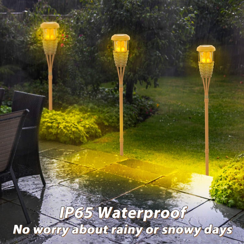 Evelynsun Flickering Flames Solar Powered Lights - Upgraded Solar Torches
