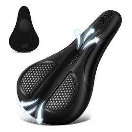 Funda de Asiento de Silicona Espesada para Bicicletas, Ajuste para Bicicletas Estacionarias, de Montaña y Carretera (Negro)