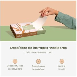 Detergente en Hojas Biodegradable, 32 Cargas, Libre de Plástico, Hipoalergénico, Ecológico