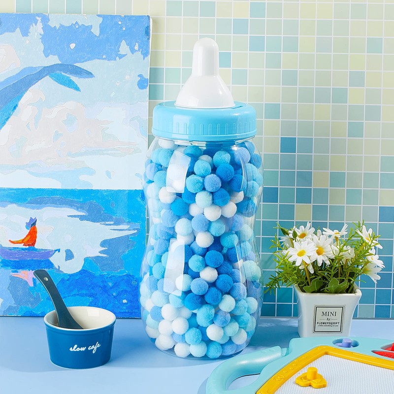 2-in-1 Blue Plastic Baby Bottle Bank - Jumbo Size, Perfect