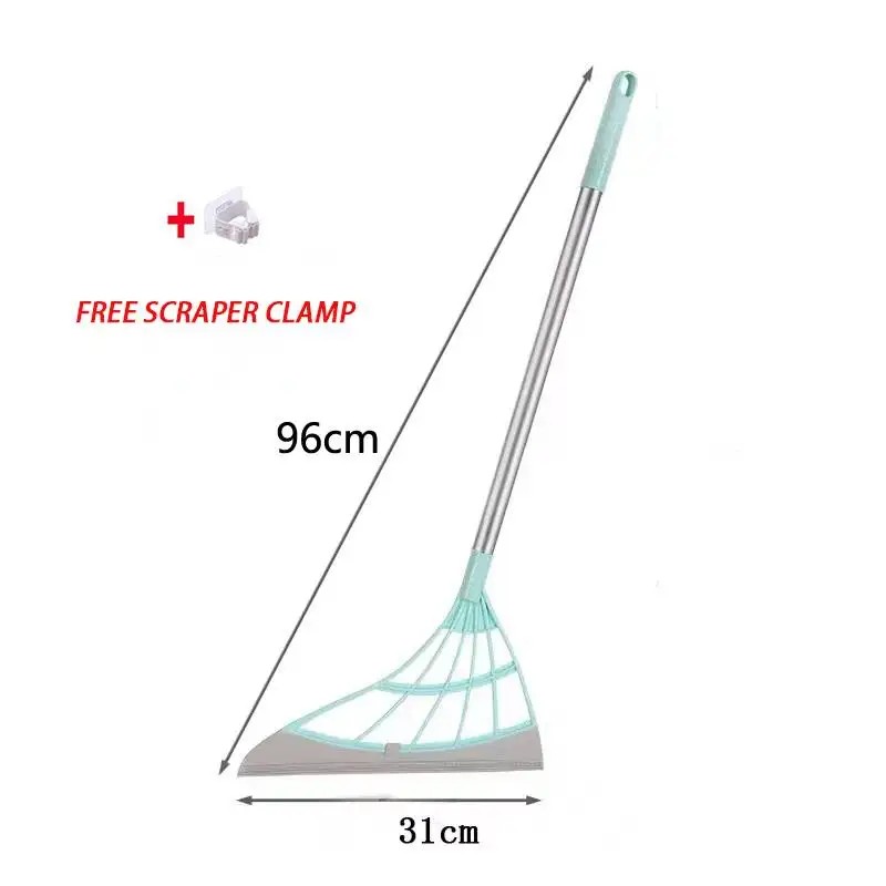 Silicone Floor Squeegee Broom for Pet Hair & Water -