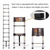 11 Steps Ladder Portable Folding Engineering Straight Ladder Thickened Stainless