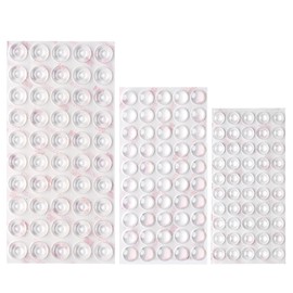 Tenn Well Doorstop Cushion, 150 Pieces, 3 Shapes, Soft Cushion, Impact Noise and Scratch Prevention, Anti-Slip (Transparent)