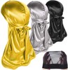3PCS Silky Durags Pack for Men Waves, Satin Doo Rag,