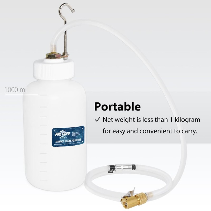 FIRSTINFO Brake Service Brake Fluid Bleeder Bottle/Receiver with Non-Return Check