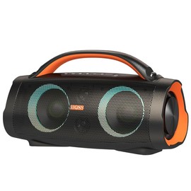 DOSS Extreme Boom+ Outdoor Speaker with 100W Stereo Sound,Rich Bass,Mixed Color Light,Audio,Bluetooth connectivity for smartphone,tws stereo subwoofer - Color: Orange