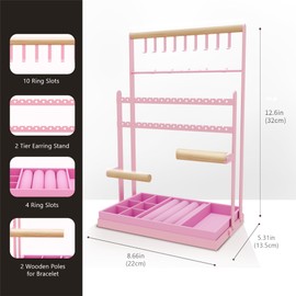 TFSZE Jewellery Stand, Jewellery Holder Made of Metal Chain Stand Jewellery Storage Jewellery Tree for Bracelets Earrings Necklaces Rings Jewellery Holder Display Ring Earrings Bracelets Watches