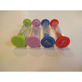 Unbranded 4 Pack Sand Hourglass Timers for Board Games & Cooking 1,2,3,5 min. timers