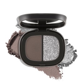 Boobeen 2 Color Eye Shadow, Portable Dual-Color Glitter Eyeshadow Palette Highly Pigmented Powder Eyeshadow Waterproof and Smooth Texture, Long Lasting For Eye Makeup