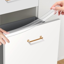 SARDVISA 17.5" Soft Cabinet Door Protector, Transparent Trimable PVC Edge Guard, Snugly Fit Slip On Bumper for Kitchen Cabinets, Prevents Wear, Chipping & Discoloration, 3/4" Thick, 4 Packs