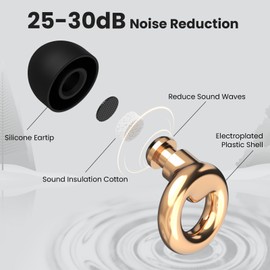 JUSTRVN Ear Plugs for Sleeping,2 Pairs of Stylish Reusable Noise Reduction Earplugs with 8 Pairs Tips & case,Hearing Protection Earplugs for Concert,Travel,Work,Live Events - 25dB-30dB