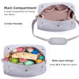 MYBAGZING Crochet Bag Organizer - Knitting Bag - Yarn Storage Organizer - Yarn Bag for Crocheting - Yarn Holder for Crochet Accessories, Crocheting & Knitting Gifts