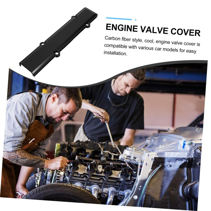 CHILDWEET Carbon Fiber Car Valve Cover Engine Spark Plug Protector