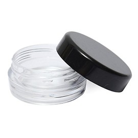 25 Pcs Mini Black 3ml 3gram Cosmetic Jars Plastic Empty Makeup Creams Refill Storage Sample Containers Pot Bottles With Black Lids For Cream Lip Balm Eyeshadow