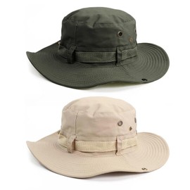 EHDWXVZM Pack of 2 Bucket Hats, Foldable Sun Hats, Sun Protection Bucket Hats, Fishing Hats, Hiking Hats, Sun Hats with Wide Brim, Suitable for Hiking and Mountaineering, beige