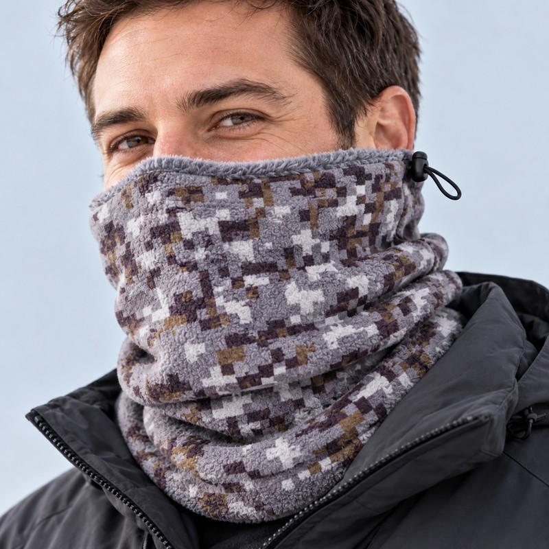 Fleece Neck Warmer Gaiter – Adjustable Windproof Winter Neck Gaiter