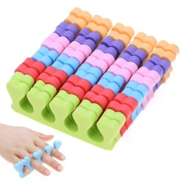 MWOOT 6 Pairs Sponge Toe Separator, Soft Foam Finger Spreader Set, Toe Separator Finger Divider Spacer Pedicure Manicure Tool