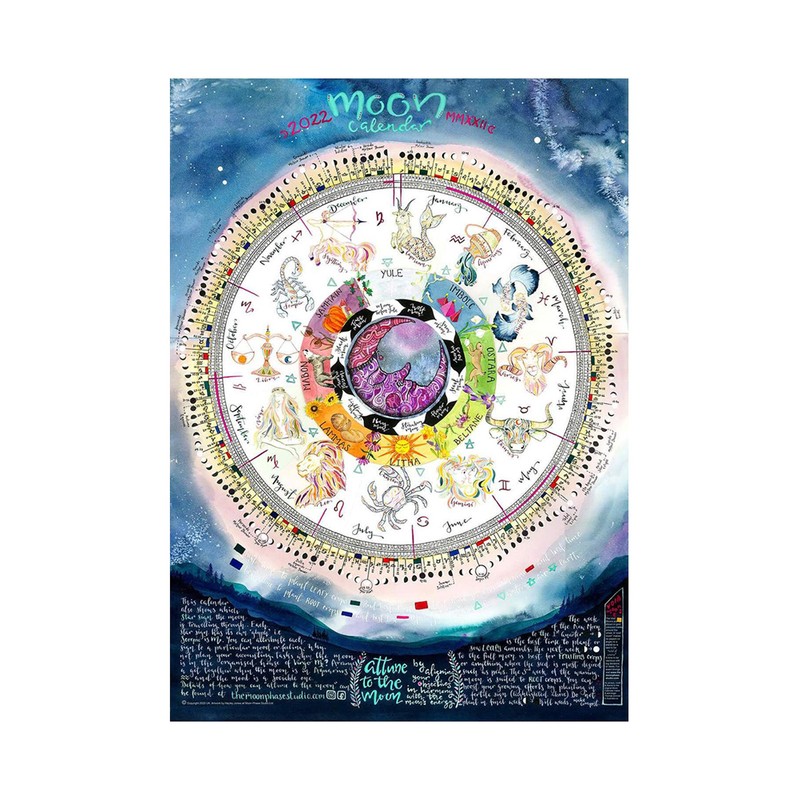 2022 Moon Calendar Hangable Wall Calendar Home Wall Decoration Gift