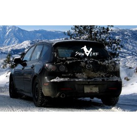 Snow Life Snowboard / WHITE / 8" Extreme Sports Vinyl Vehicle Graphic Decal Sticker