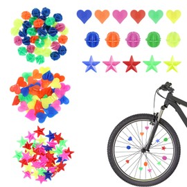 JIYIN 216 Stück Fahrrad Speichenklicker, Bunten Fahrradspeichen Kinder Fahrrad Zubehör Speichenclips Reflektierende Speichenperlen Speichenklicker für Mädchen und Jungen