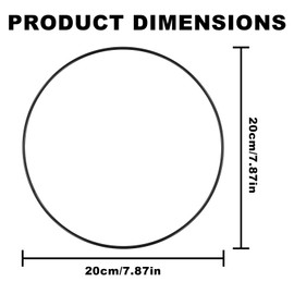 Wisebom Pack of 12 Metal Rings for Crafts, Decorative Rings for Hanging, Wire Rings for Crafts, Metal Dream Catcher Rings, Loop Rings for DIY Floral Hoop, Wedding Wreath, Wall Hanging (Black, 20 cm)