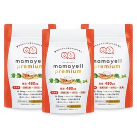 Mamael Premium Folic Acid High Formulation, 480 μg, Pregnancy, Postpartum Supplement, Iron, Calcium, 10 Vitamins, 7 Minerals, Japanese and Chinese Ingredients, Zinc, 22 Types of Domestic Vegetables, 1