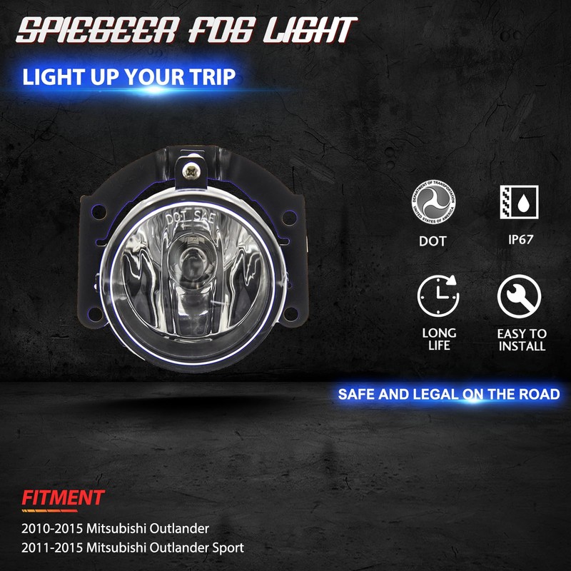 SPIEGEER Fog Lights Assembly for 2010 2011 2012 2013 2014