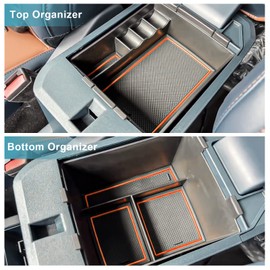 CDEFG for 2022-2025 Maverick Truck Center Console Organizer Tray 2022-2025 Maverick Armrest Trays Storage Box Coin Holder 2022-2025 Maverick Truck Accessories, 2-Pack(Orange Trim)