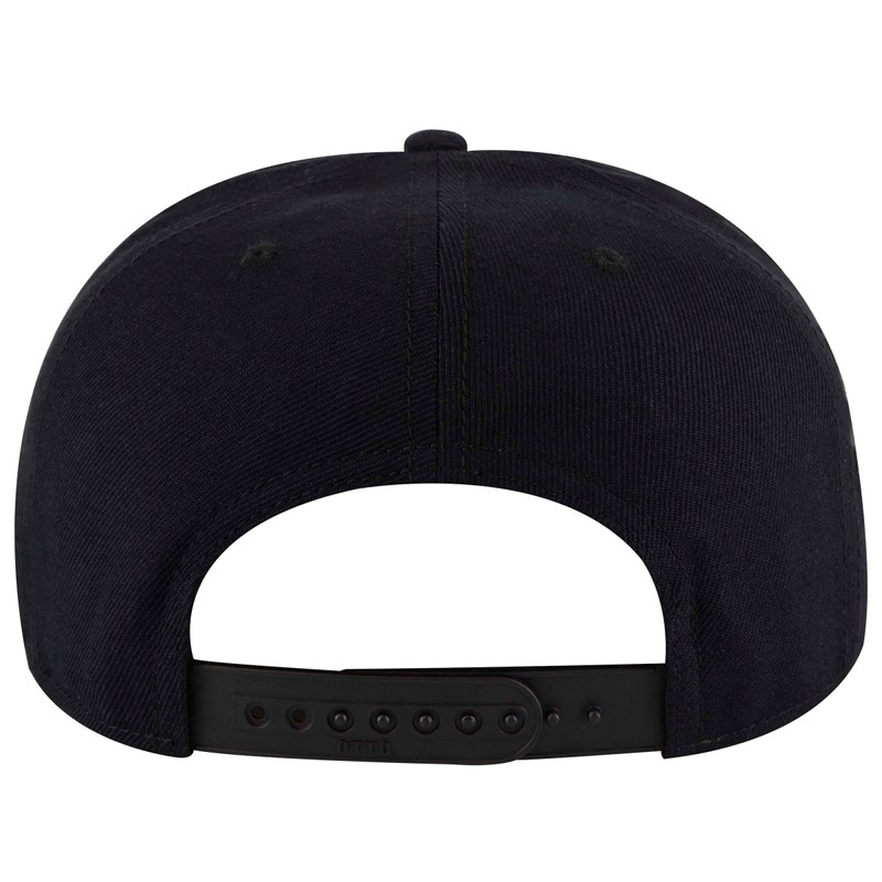 Otto Flat Visor Snapback Cap, Black and inner brim green