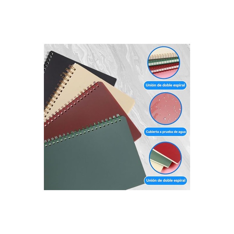 Pcs Cuaderno Espiral Libreta Notas 480 Hojas Libretas Color Tapa